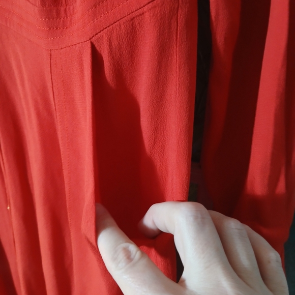 Boden Dress Women US 8R Ashbourne Gold Button Down Midi Red Long Sleeve 40" L - Picture 10 of 10